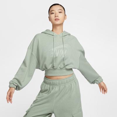 Женская оверсайз укороченная толстовка с капюшоном Nike Sportswear из французского терри L