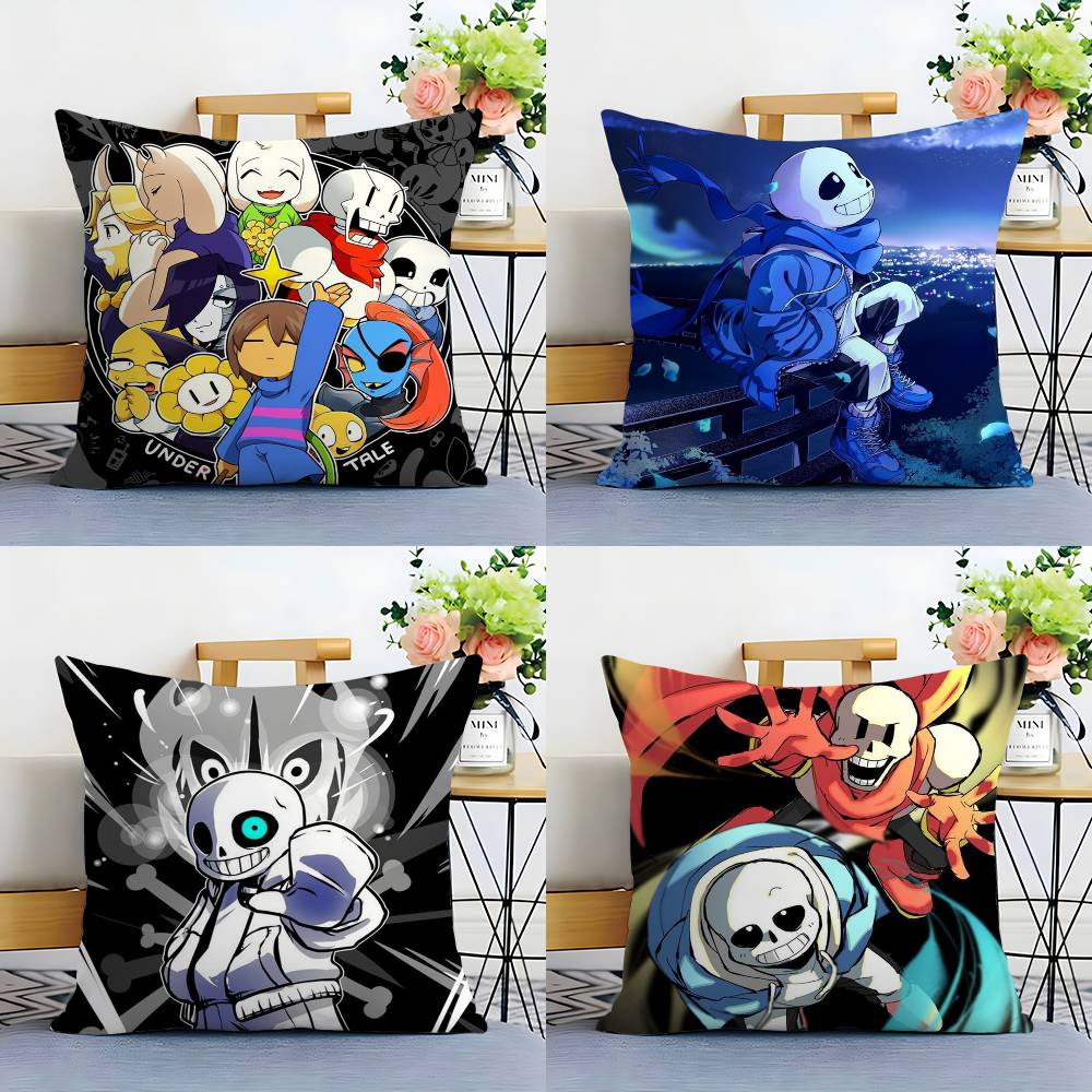 Game U-Undertale Pillow Case Sofa Living Room Bedroom Double-sided Printing Square Cushion Nap Time Cushion Cover