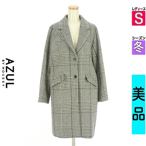 AZUL BY MOUSSY Coat Women s Winter Black S Checkered Chester Coat [Used] [Used] [Sale]