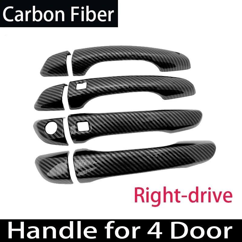 Carbon Fiber Exterior Door Handle Cover For Hyundai Elantra Avante AD 2016 2017 2018 Chrome Black Trim Car Accessories