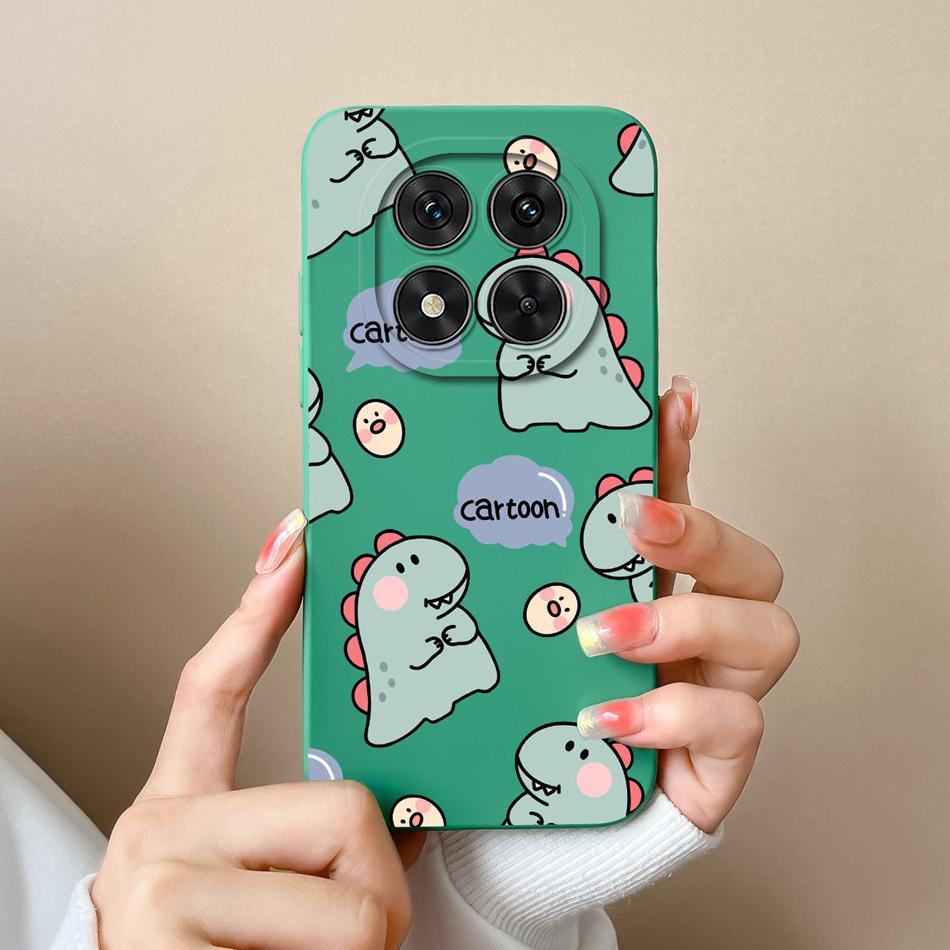 Case For Poco X7 Pro Cute Dinosaur Phone Bags Soft High Quality Liquid Silicone Back Cover For Poco X 7 Pro X7Pro Durable Fundas