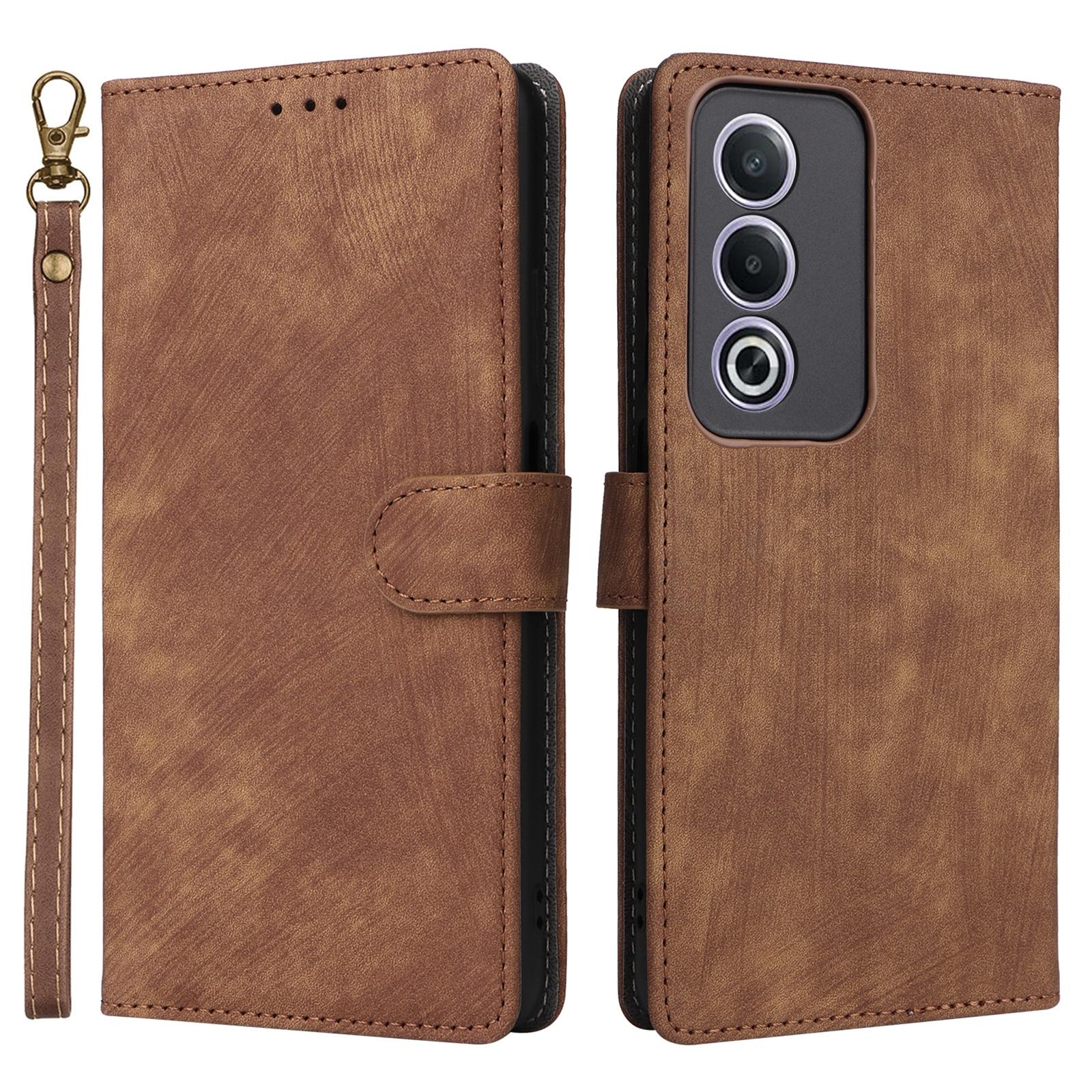 

Для Oppo A80 5G/A3 Pro (Глобальный) 5G/K12x 5G (Индия)/A3x 5G (Китай) Кожаный чехол Кошелек с RFID-защитой Чехол для телефона с ремешком Brown