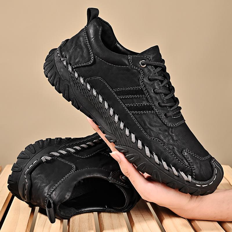 Spring large size soft-soled British style retro casual leather shoes