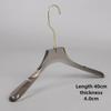 High-end Smoky Gray Transparent Non-Slip Hanger with Gold Flat Hook and Trouser Clip for Women's and Men's Clothing