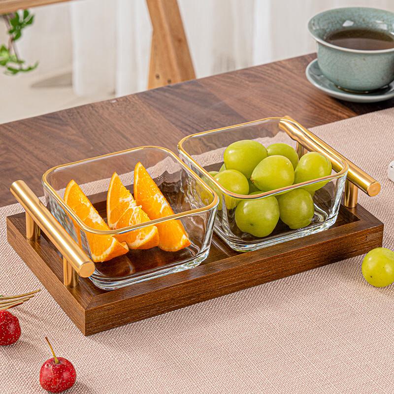 Divided Solid Wood Fruit Serving Tray