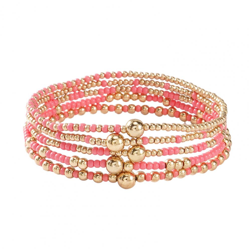 Layered Wrist Accessories Stackable Beaded Bracelets 1pcs Beaded Bracelet Stack for Women Teenage Girls Tiny Elastic Stretch
