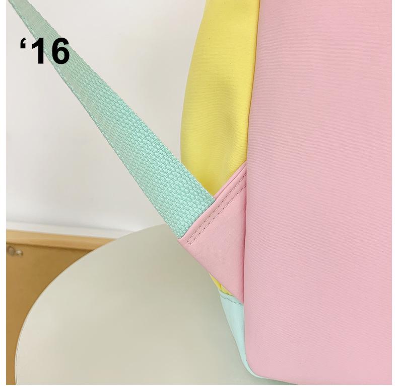 Color-Block Casual Backpack for Elementary School Girls - Large Capacity, Japanese Style