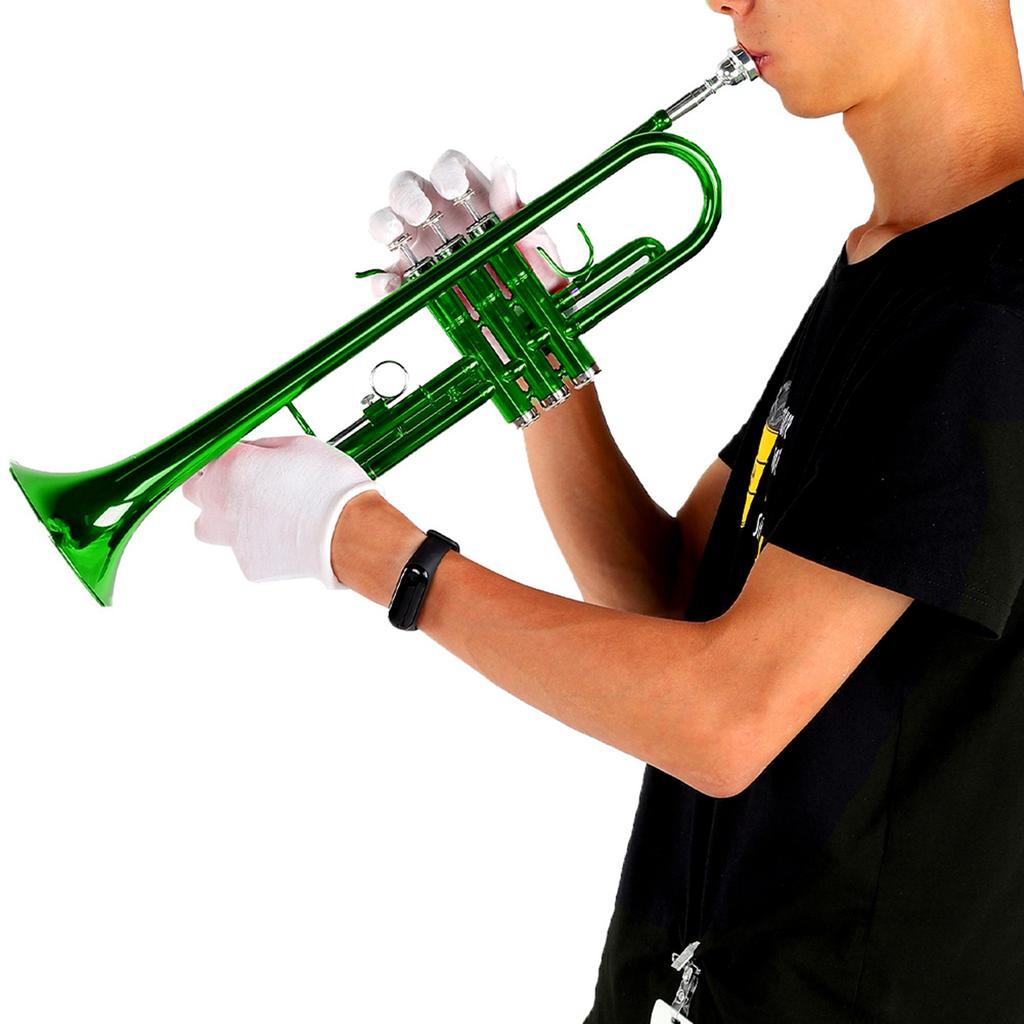 Blechblasinstrument Trompete Musikinstrument mit Hilfswerkzeug-Set (Grün)
