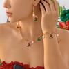 Christmas Cute Gingerbread Cookie Pendant Bracelet Necklace for Women Cartoon Snowman Santa Elk Earrings Festival Zircon Set