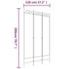 3 panel Room Divider Brown 120x200 cm Fabric