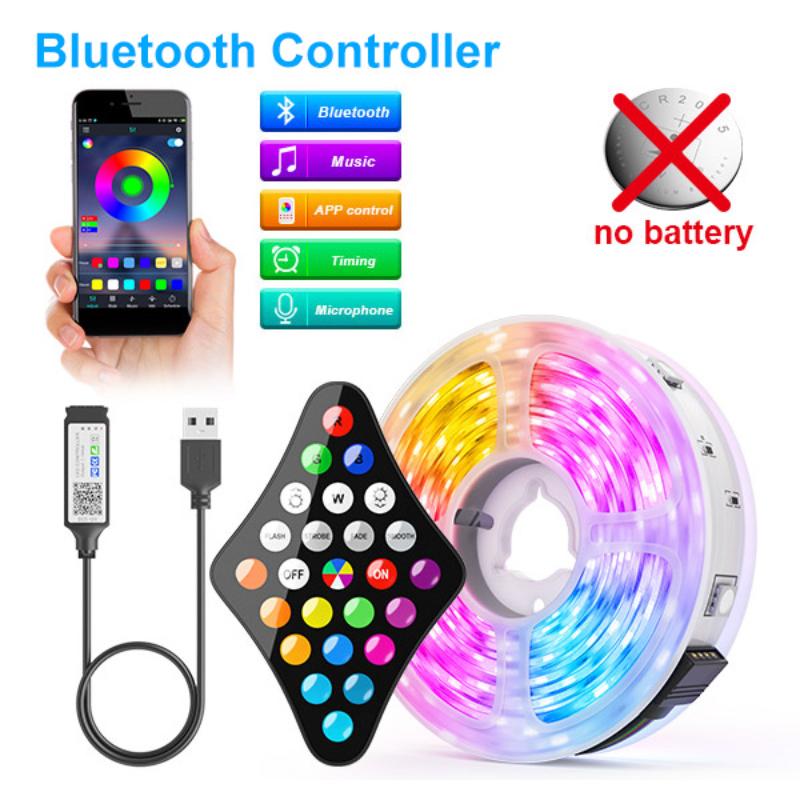 1M-30M USB-LED-Streifenlicht SMD 5050 RGB LED flexible Streifendiode mit Bluetooth APP-Steuerung TV-Hintergrundbeleuchtung Innendekoration Atmosphäre Lichtstreifen