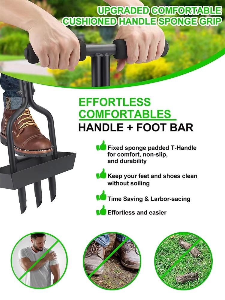 Manual Lawn Aerator Lawn Aerator Coring Tool T-shaped Handle Corer Plug Aerator Grass Aeration Gardening Tool for Lawn Yard Care