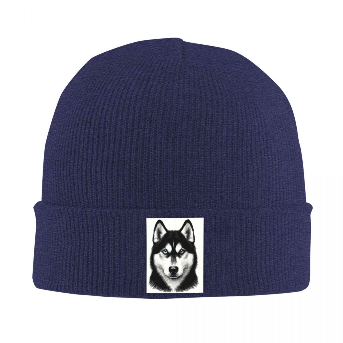 

Siberian Husky Alaskan Dog Warm Knitted Cap Winter Knit Bonnet Hat Skullies Beanies Hip Hop Caps for Unisex One Size