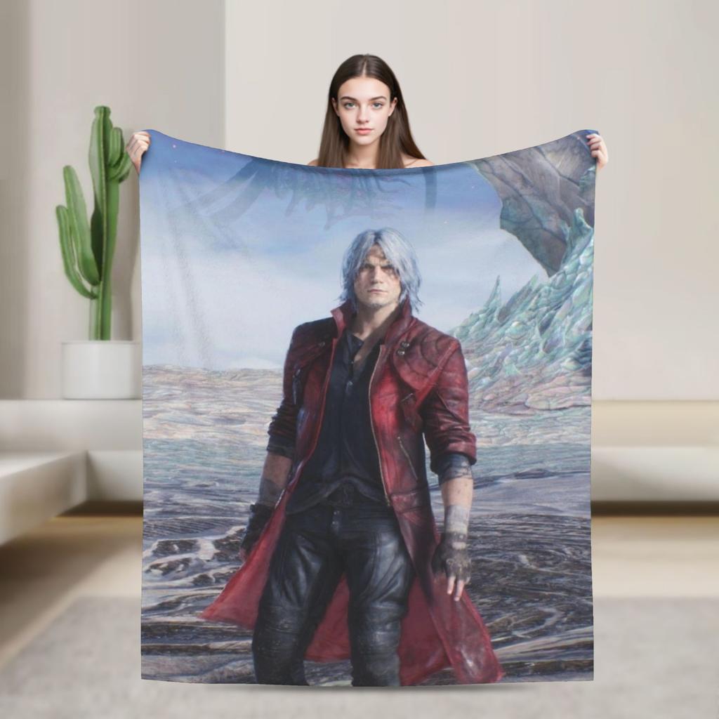 Dante Devil May Cry Bootleg Decke Samt Bedruckt Multifunktionale Warme Überwurfdecke für Zuhause Outdoor Plüsch Dünne Steppdecke