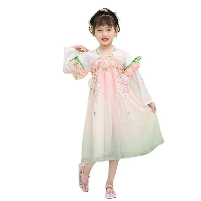 Hanfu jente kinesisk stil klut sommerkjole Antikk Tang dress super fe kostyme kjole liten jente havfrue prinsesse skjørt undertøy