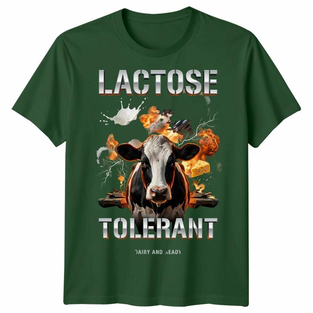 Lactose Tolerant Funny Unisex T Shirt Tee Humor Slogan Graphic Top