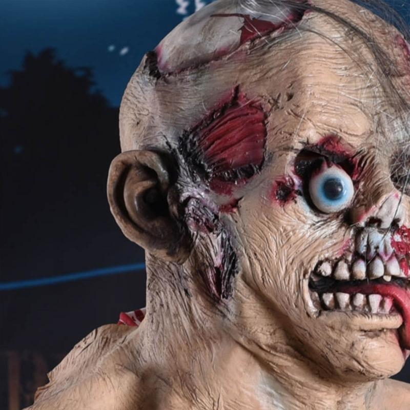 652F Halloween Latex Mask with Long Tongue Halloween Costume Realistic Mask Horror Headgear Accessories