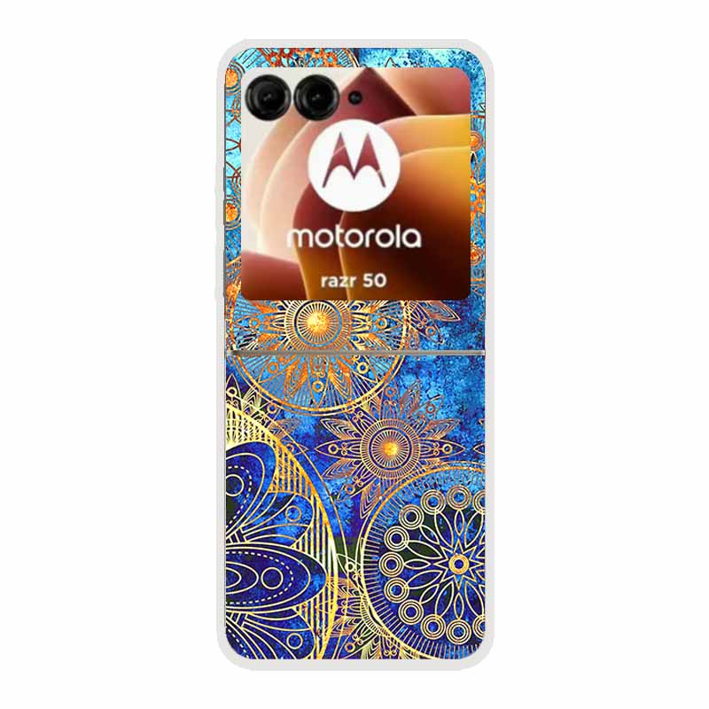 For Motorola Razr 50 Ultra Case Plastic Hard Painted Cartoon Transparent Back Cover Case for Motorola Razr 50 5G Hard PC Case 50