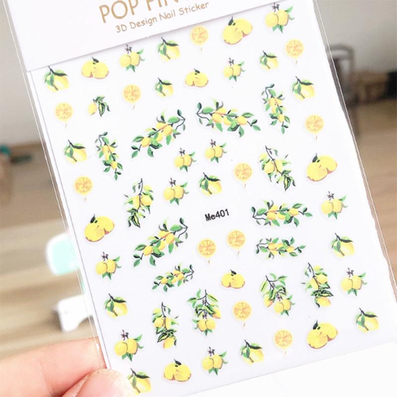 Children's Cute Nail Sticker Summer Fruits Design Cartoon Self-adhesive Waterproof Nail Art DIY Sticker for Kids Gift