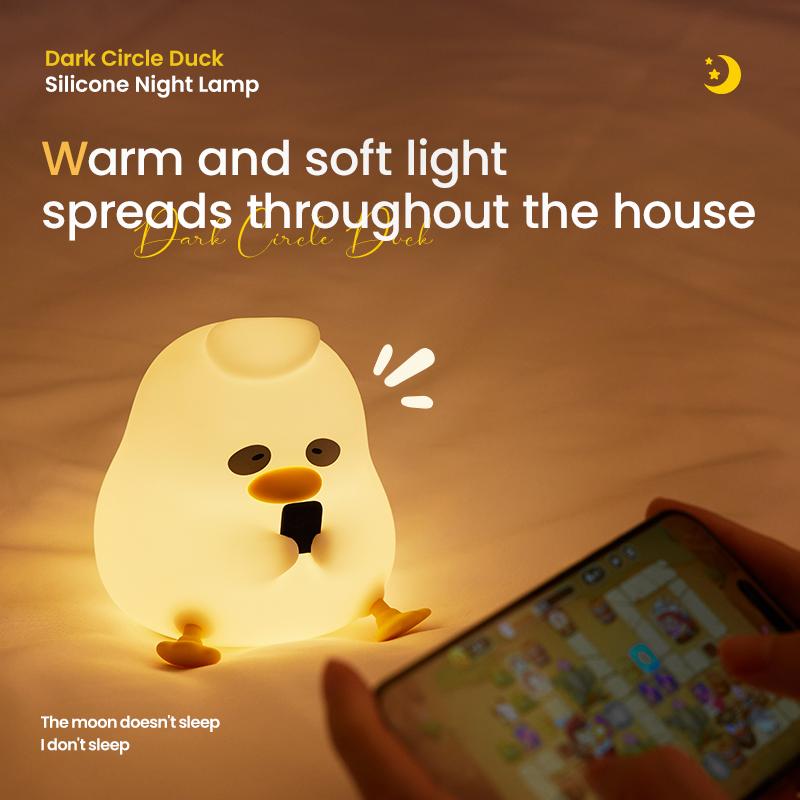 

A017 Dark Circle Duck Silicone Night Light Three Brightness Adjustment Bedside Lamp A