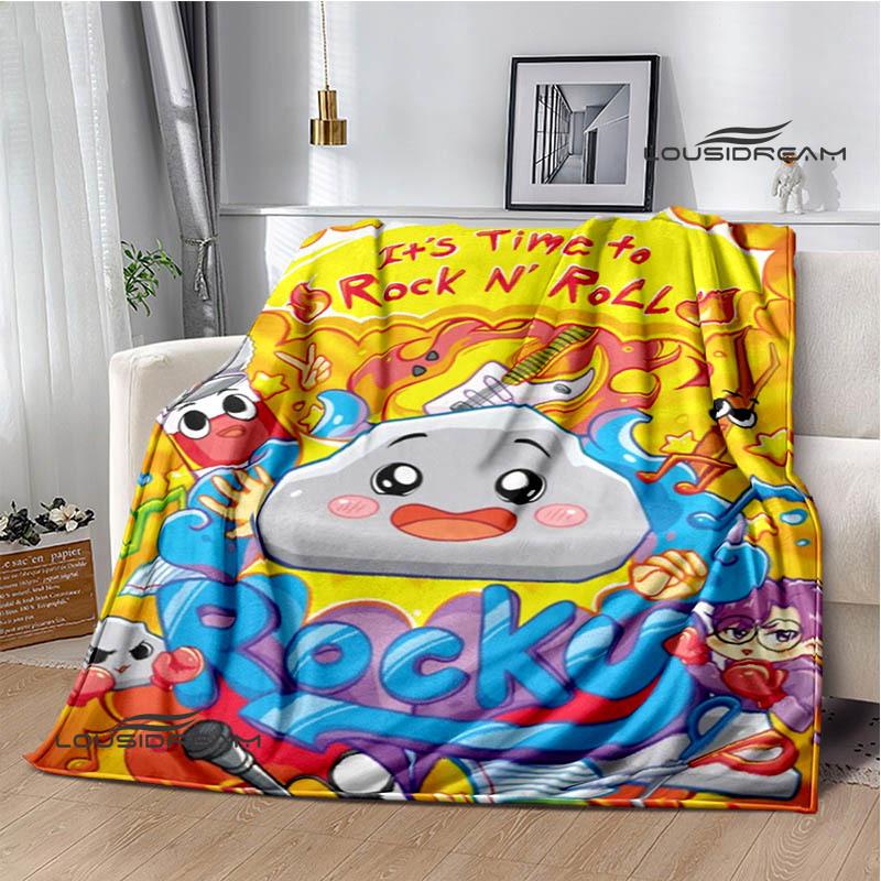 Cute Lankybox Foxy Boxy cartoon Printed blankets Picnic blanket Flannel Warm blanket Travel Blankets bed linings Birthday Gift