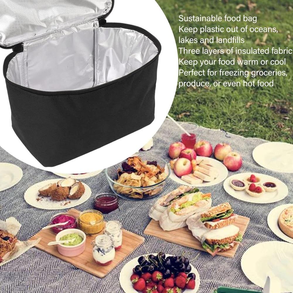 Reusable Insulated Lunch Bag 10L Food Transport Carrier Durable Portable Cooler Tote Picnic