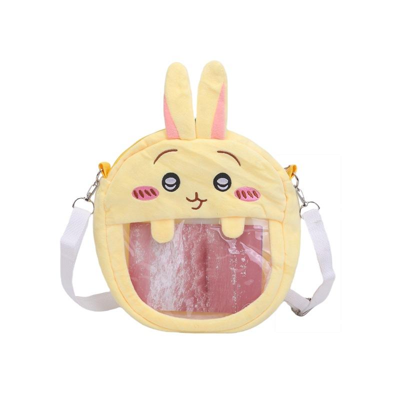 Neue niedliche Plüsch-Cartoon-Puppe Tasche Damen zweidimensionale Stickerei Plüsch Schmerztasche leichte Umhängetasche