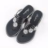 Women's Rhinestone Flower Flip Flops Flat Thong Sandals Casual Beach Slippers