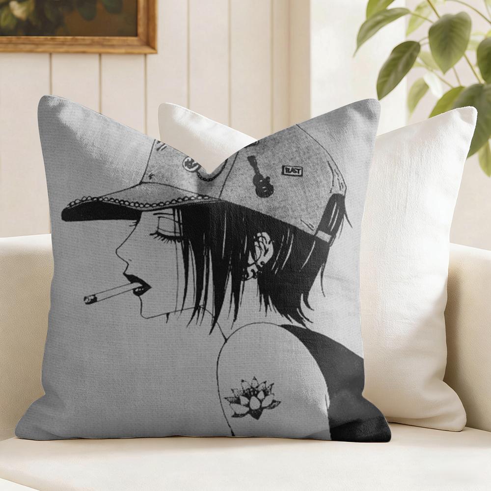 New Arrival NNana Anime Cushion Cover Eco Linen Pillow Case DoubleSided Print Breathable Durable Zipper Home Decor Gift