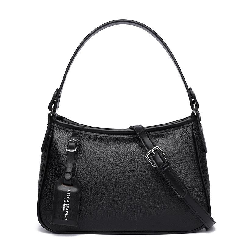 New leather women s bag, high-end fashion shoulder armpit bag, simple and versatile large-capacity messenger handbag