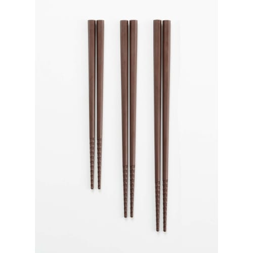Akebono Sangyo Tornado Chopsticks, Brown, 18cm, Set of 5, Made in Japan, PM-104