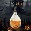 Pumpkin Element Ghost Decor Halloween Witch Hat Figurine, Pen Holder Desktop Storage Organizer Candy Container, Tabletop for Holiday Party Handcrafted