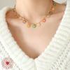 Niche Design Colorful Flower Drip Pendant Non-Fading Necklace, Personalized Pastoral Autumn And Winter Jewelry