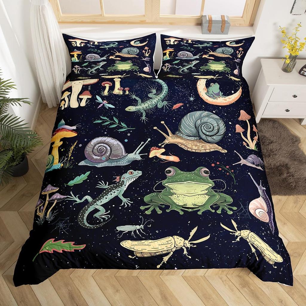 Snail Duvet Cover Sets For Kids Queen Size Lightweight Down Quilt Covers  Bedroom Decor 2 Pillowcases 1 Duvet Cover No Comforter