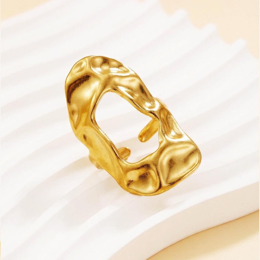 Women's Baroque Style Stainless Steel Geometric Oval Ring