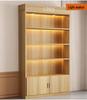 Lockable Glass Display Cabinet for Figurines, Toys, and Cosmetics