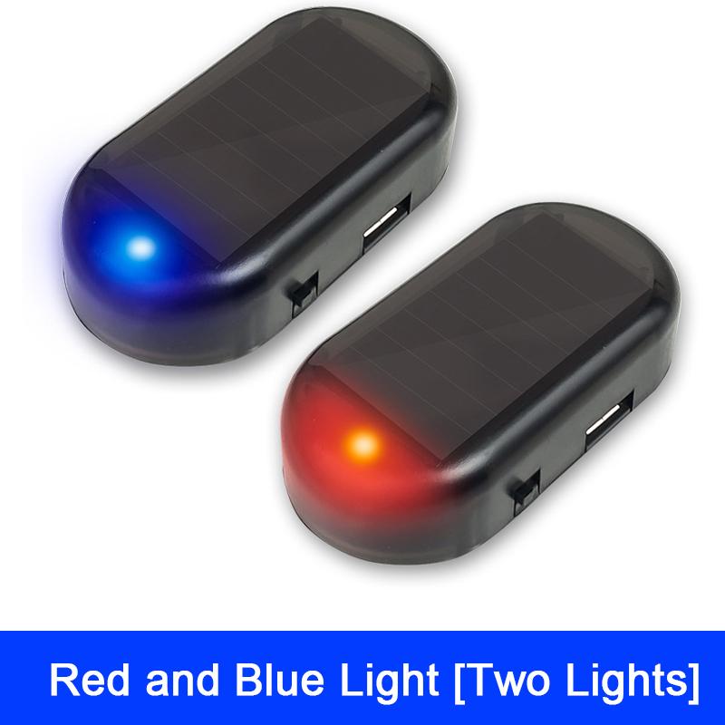1-2PCS Solar Car Anti-theft Security Light - Wireless Simulated Dummy Alarm LED Flash Warning Light, Auto Anti-theft Accessory