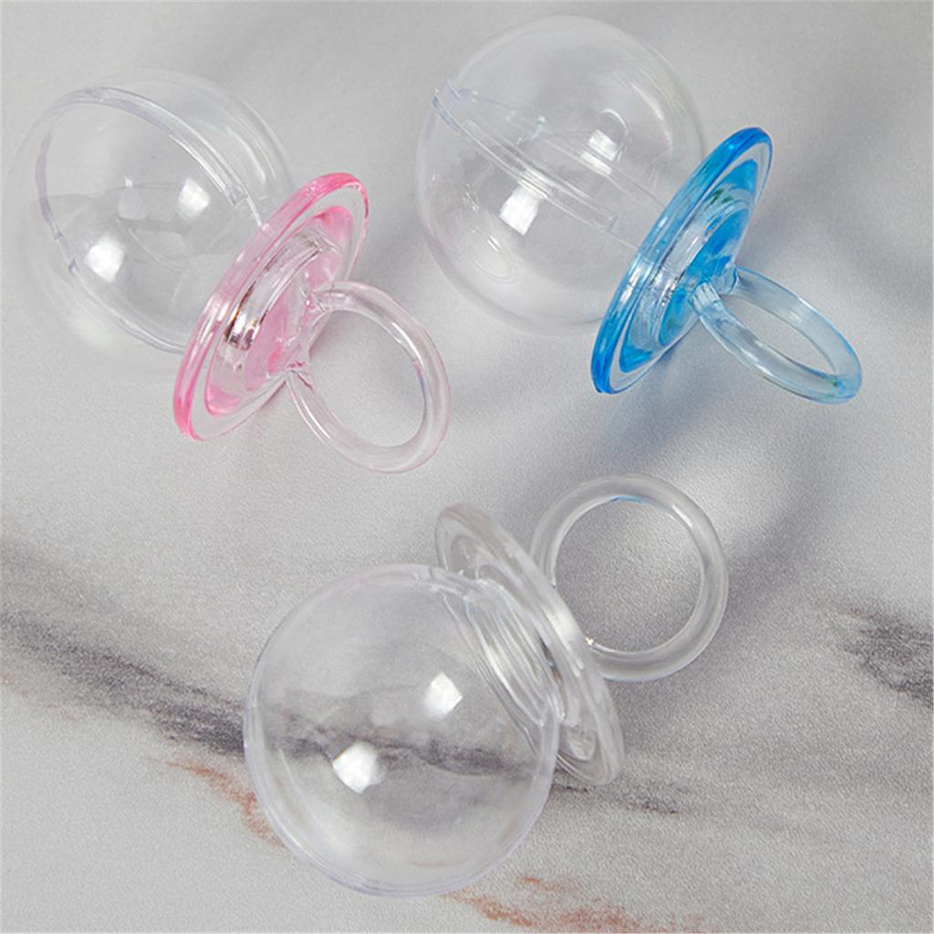Pack of 12 Fillable Pacifier Shape Candy Boxes Snack Box Suitable for Baby Shower and Christening Party Decorations
