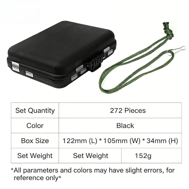 272 Pcs Carp Fishing Tackle Box, Fishing Accessories Kit Including Hooks, Safety Clips, Beads, Corn, Tubing & Other Accessories