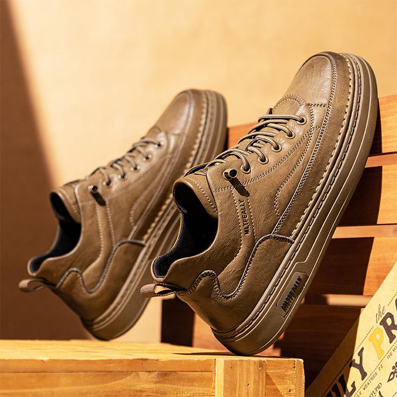 

Мужские повседневные кроссовки для холодной липкой доски, осенние кроссовки из микрофибры и кожи с одной педалью, без шнурков, на плоской подошве, мужская обувь 44