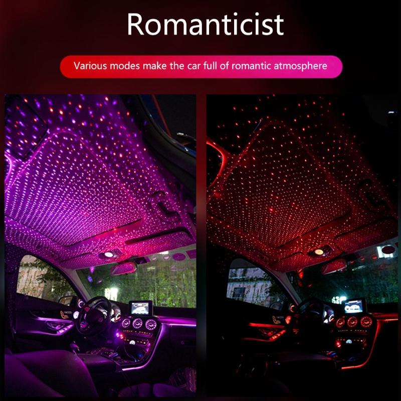 Car USB Star Beautiful Ceiling Light Starry for Sky Projection Decor Lamp Roof LED Protable Romantic Atmosphere Night Li