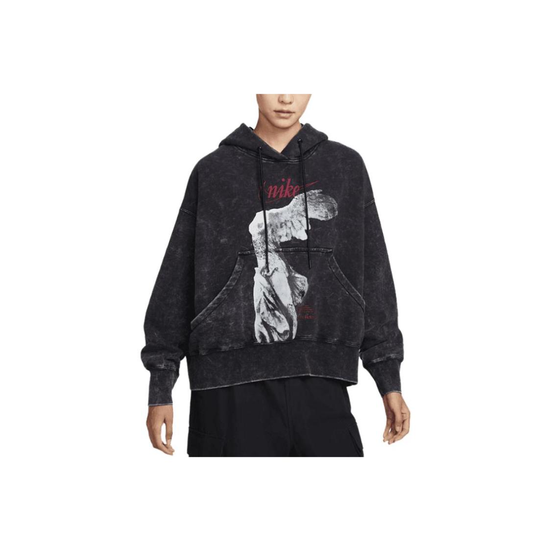 Nike Logo Graphic Pullover Hoodie Long Sleeve Sweatshirt for Women M