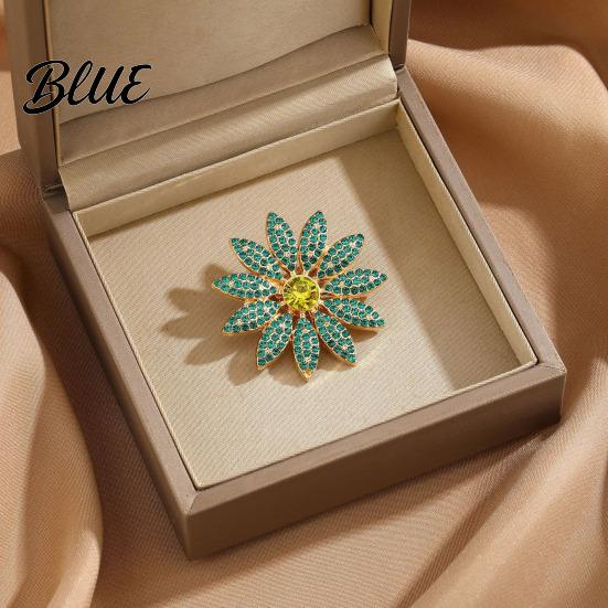 Brooch Pin Alloy Pin Round Sunflower Shape Lapel Badge Versatile