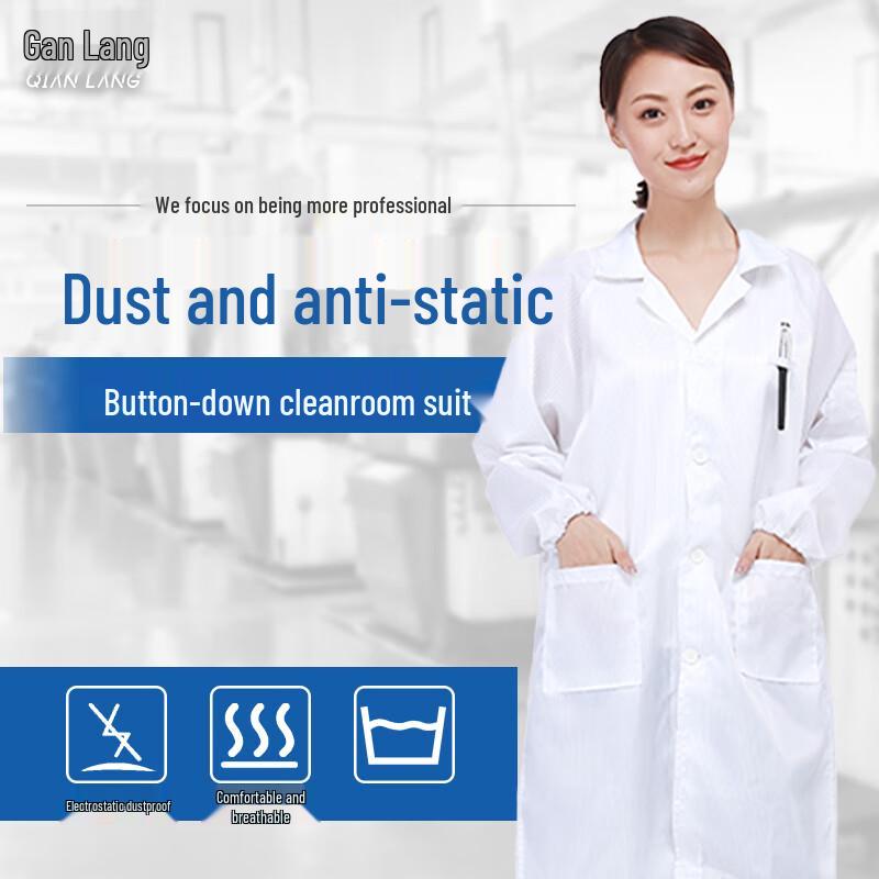 

Unisex Anti-static Lapel Cleanroom Coverall XXL