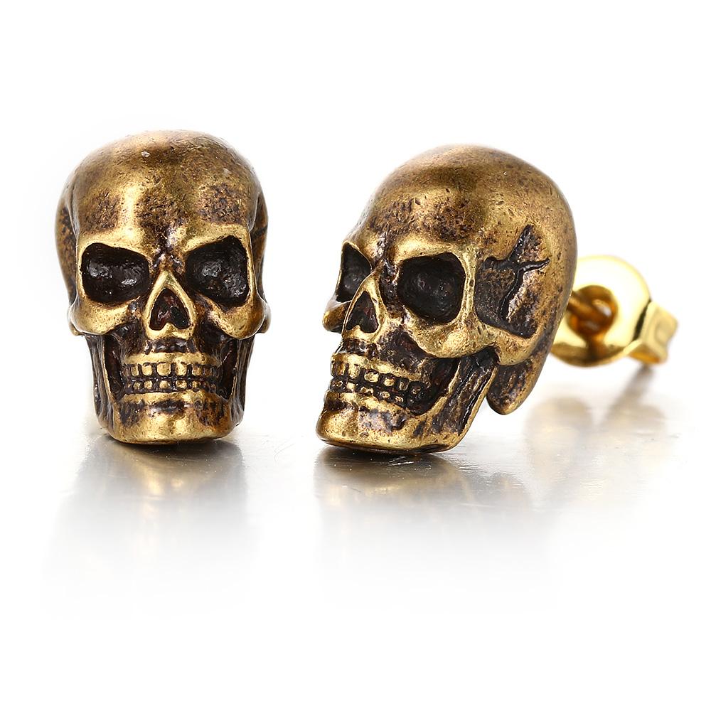 Skull Stud Earrings for Women Men Punk Hip-hop Creative Skeleton Ear Accessories Jewelry Halloween Party Gift OHE189