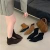 Inner Height Increase of 4cm~ Suede Pointed Short Boots for Women 2025 Autumn and Winter New Women's Boots Korean Version Thin Boots Fashion Boots F