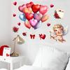 Cupid Love Arrow and Balloons Wall Sticker Self-Adhesive Removable for Living Room Bedroom Valentine Home Decor