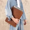 Genuine Leather Laptop Sleeve 14 Inch MacBook IPad Pro Urban Minimalist Inner Case With Crazy Horse Finish