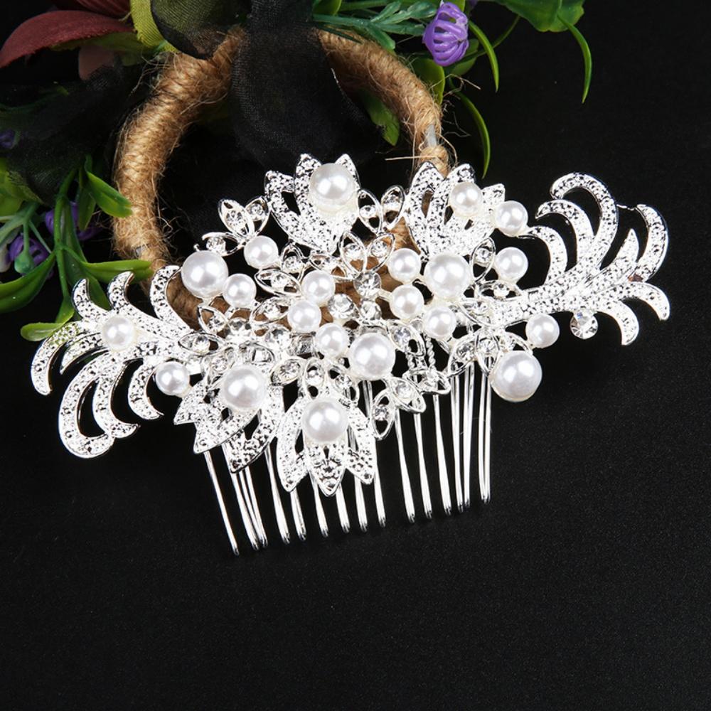

1 Piece Silver Rhinestone Hair Comb, Exquisite Style, Suitable for Wedding Styling / Photo Shoots / Evening Accessories