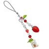 Stylish Phone Pendant Strawberry Rabbit Beaded Keychain Jewelry for Everyday Use